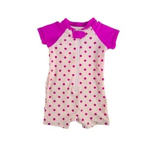 Baby Gap, Pink Polka Dot Rash guard, Swim One-Piece, 3-6M
